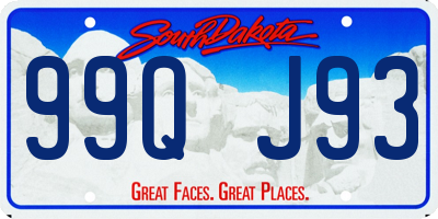 SD license plate 99QJ93