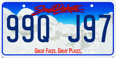 SD license plate 99QJ97
