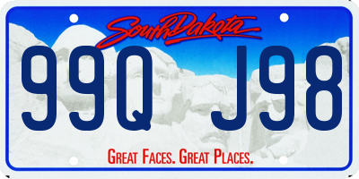 SD license plate 99QJ98