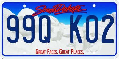 SD license plate 99QK02