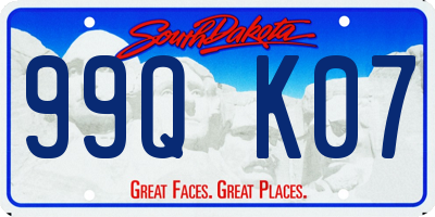 SD license plate 99QK07