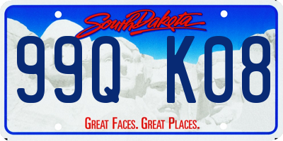 SD license plate 99QK08