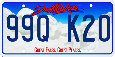 SD license plate 99QK20
