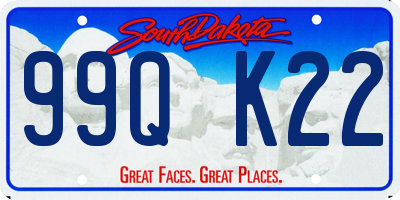 SD license plate 99QK22