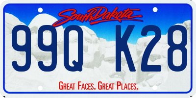 SD license plate 99QK28