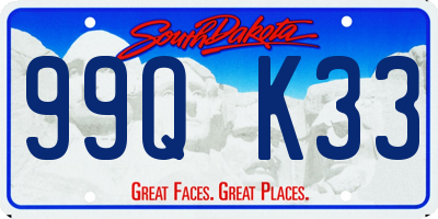 SD license plate 99QK33