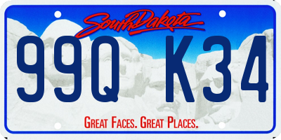 SD license plate 99QK34