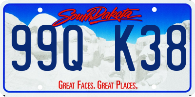 SD license plate 99QK38