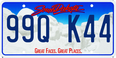 SD license plate 99QK44