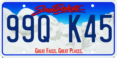 SD license plate 99QK45