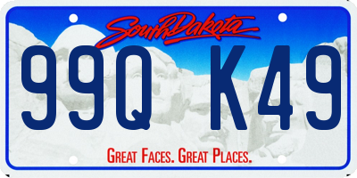 SD license plate 99QK49