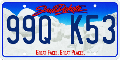 SD license plate 99QK53