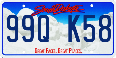 SD license plate 99QK58
