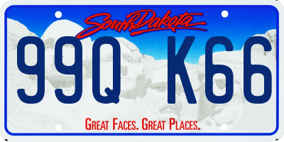 SD license plate 99QK66