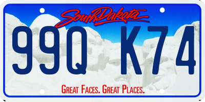 SD license plate 99QK74