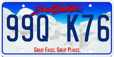 SD license plate 99QK76