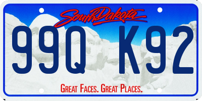 SD license plate 99QK92