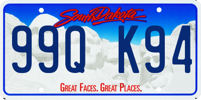 SD license plate 99QK94