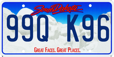 SD license plate 99QK96