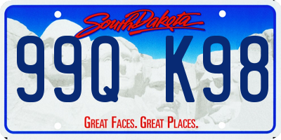 SD license plate 99QK98