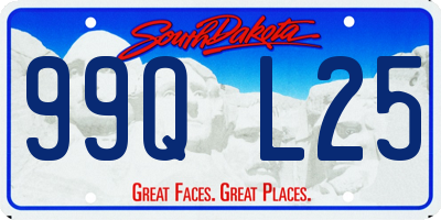 SD license plate 99QL25