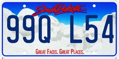 SD license plate 99QL54
