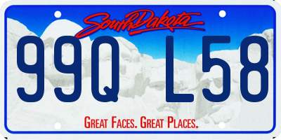 SD license plate 99QL58