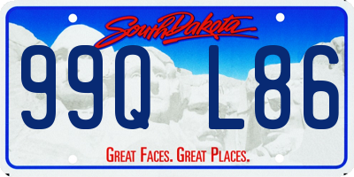 SD license plate 99QL86