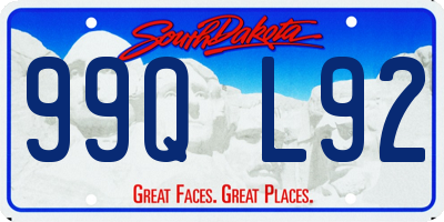 SD license plate 99QL92