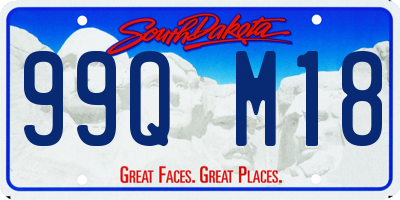 SD license plate 99QM18