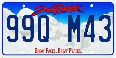SD license plate 99QM43