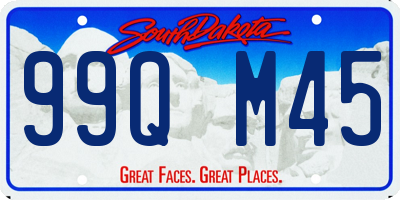 SD license plate 99QM45