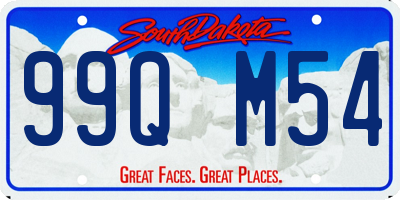 SD license plate 99QM54