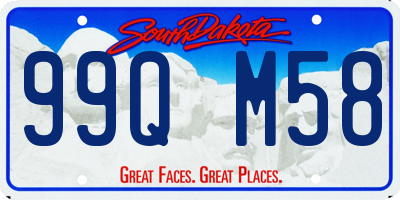SD license plate 99QM58