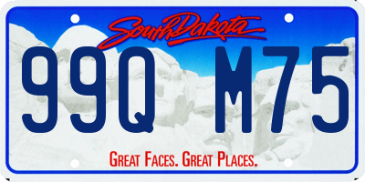 SD license plate 99QM75