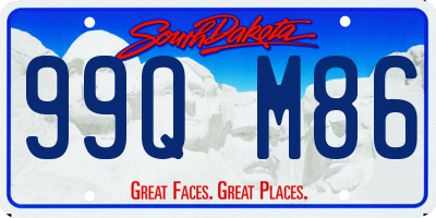 SD license plate 99QM86