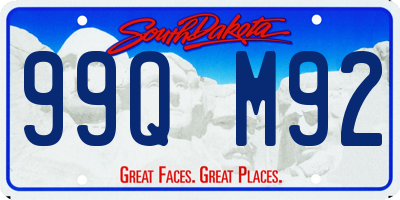 SD license plate 99QM92