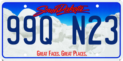 SD license plate 99QN23