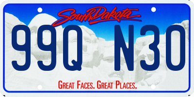 SD license plate 99QN30