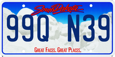 SD license plate 99QN39