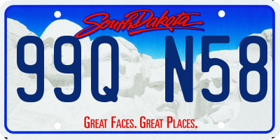 SD license plate 99QN58
