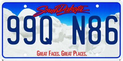 SD license plate 99QN86