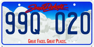 SD license plate 99QO20