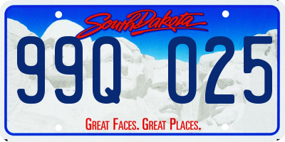 SD license plate 99QO25