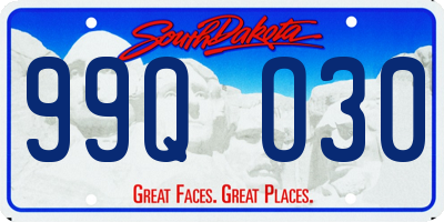 SD license plate 99QO30