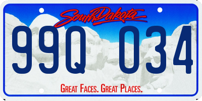 SD license plate 99QO34