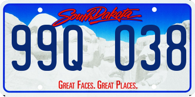 SD license plate 99QO38