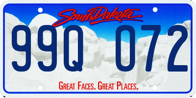 SD license plate 99QO72