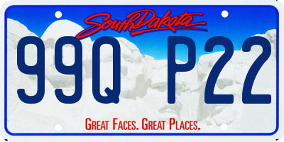 SD license plate 99QP22