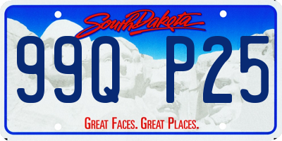 SD license plate 99QP25